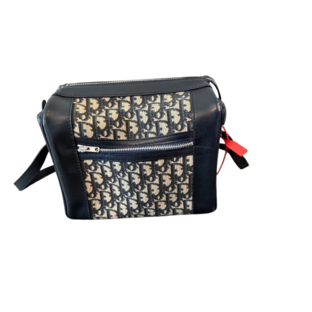 Christian Dior Trotter Canvas Shoulder Bag Black Vintage Authentic - Picture 2 of 11